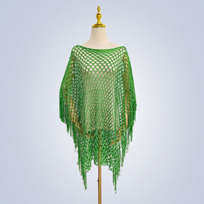 A2  Solid color knitted mesh hollow pullover shawl