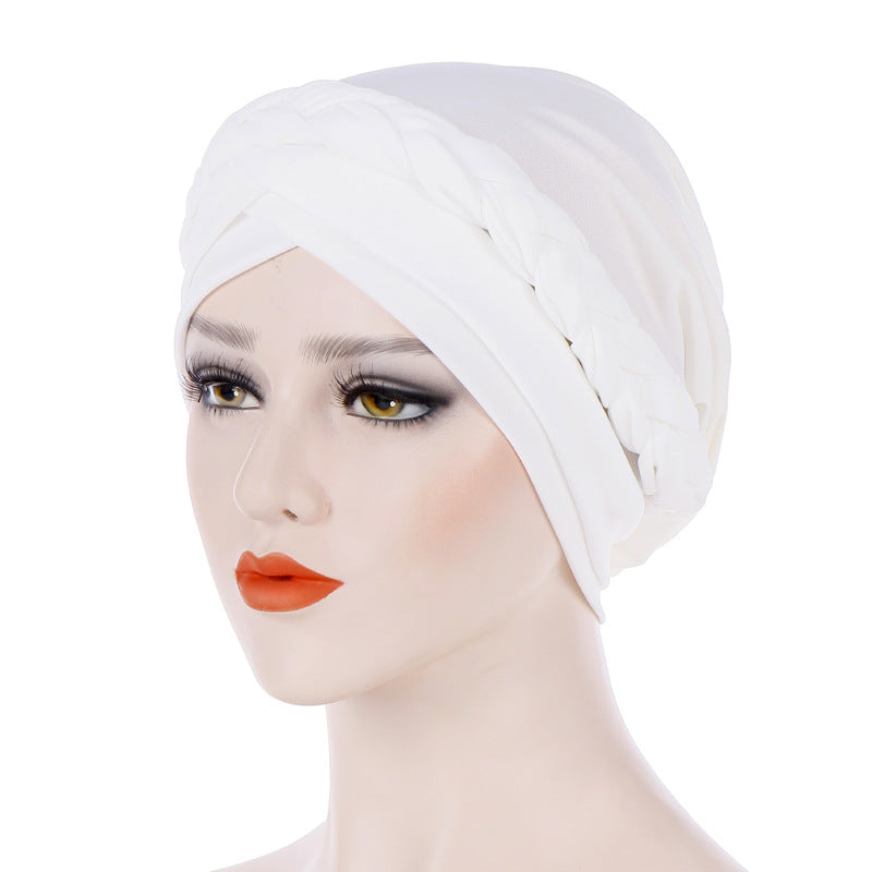 TJM-短辫 plain hijab turban hat