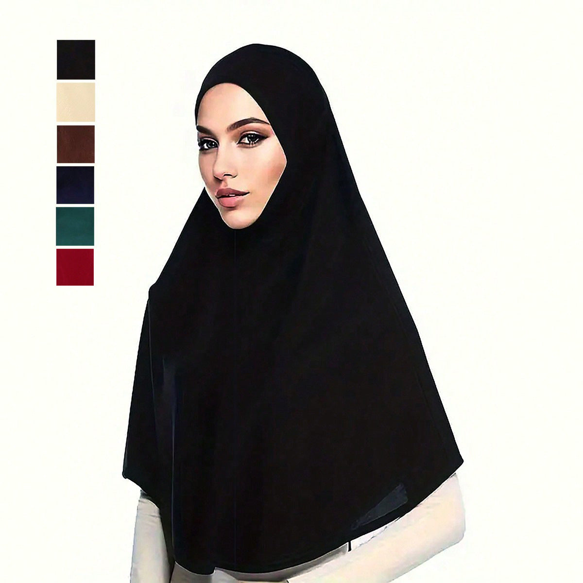 S45136  Solid color veil small robe pullover headscarf bottom cover sunshade head cover decoration plain hijab  instant hijab  hijab/tudung