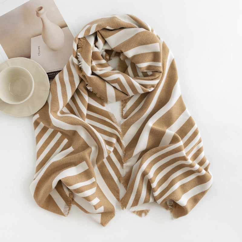 FH23-5115 zebra print printed winter scarf