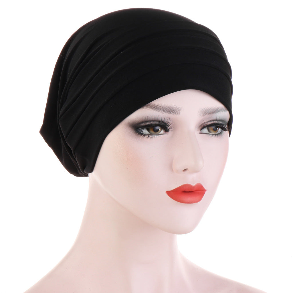 TJM-水晶麻三条杠 plain hijab turban hat