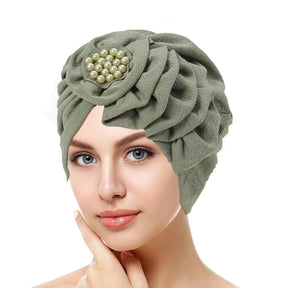 pearl plain hijab turban hat