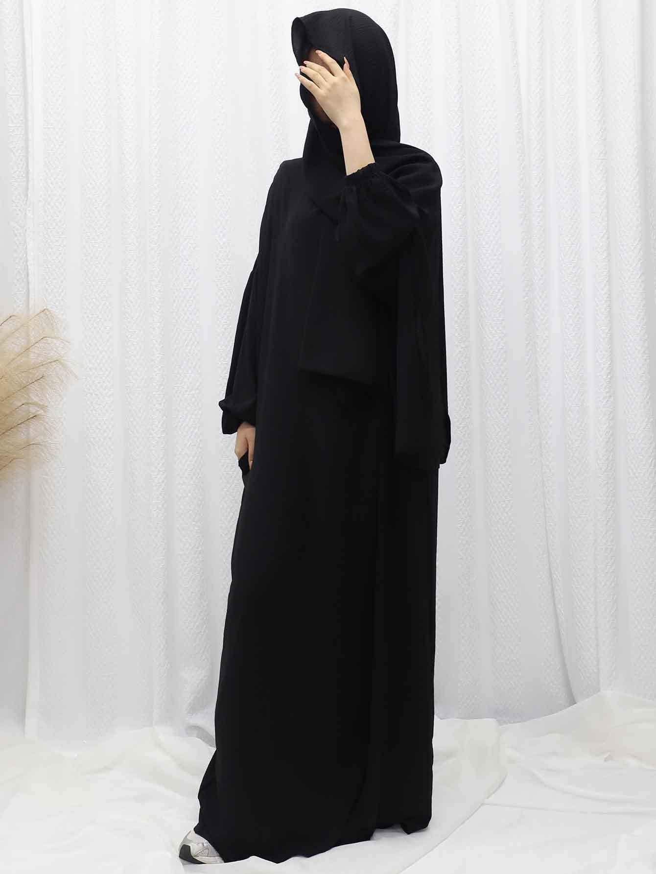 LN774   abaya solid color dress