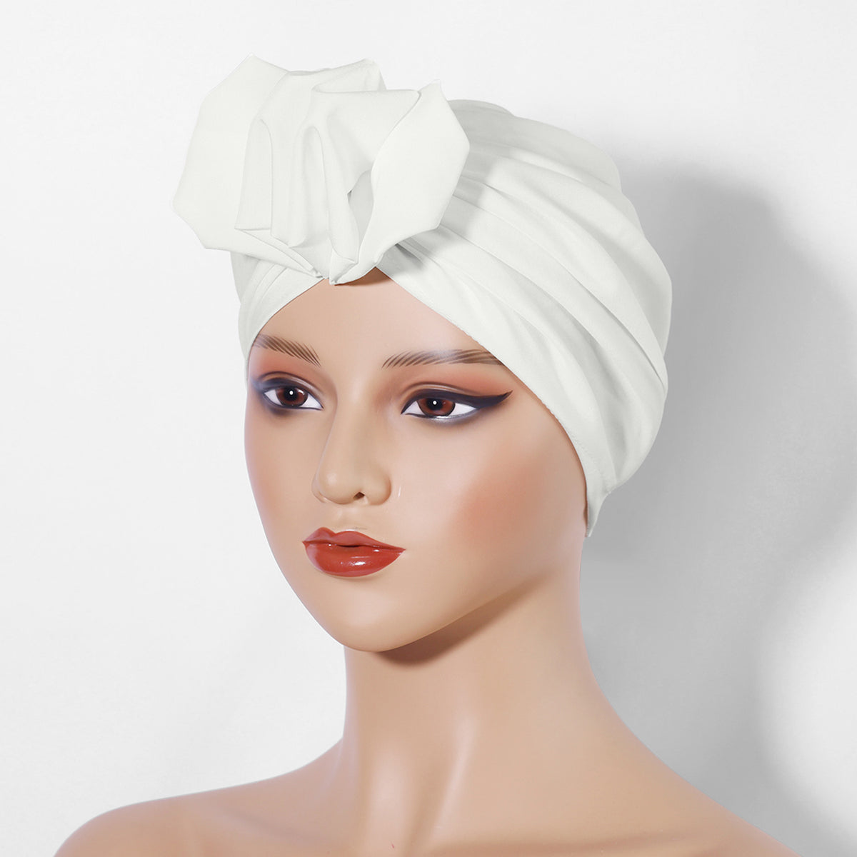 GUM-01  Women's fashion turban hat French retro headscarf flower turban hat plain hijab  plain hijab