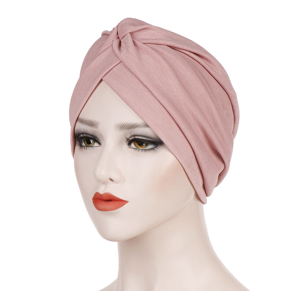 TJM-前后一针 plain hijab turban hat