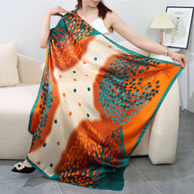 S11001  110*110 cm Printed Silk-Look Large Square Scarf