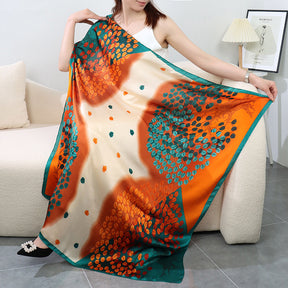 S11001  110*110 cm Printed Silk-Look Large Square Scarf