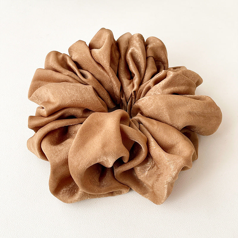 YF001  Oversized Crinkled Satin Scrunchie Hair Tie