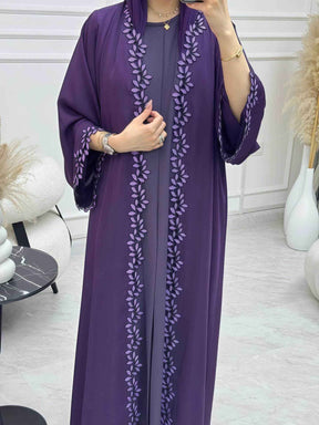 216  Lace-Trimmed Abaya Dress