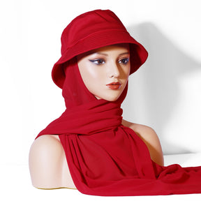 IUG-01  New fashion monochrome suit headscarf solid color chiffon plus fisherman hat scarf hat