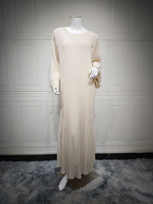 MQ155  Fashion Polyester Pleated Premium Crinkled Dress - Hijab Not Included