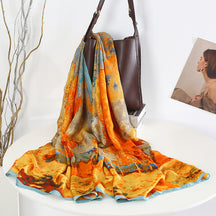 21203  Printed Extra-Long Lightweight Polyester Layering Scarf