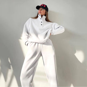 M6825  Spring Autumn Fashion Button Stand Collar Abaya 2-Piece Set