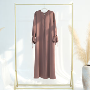 LR938  Solid color cuff abaya