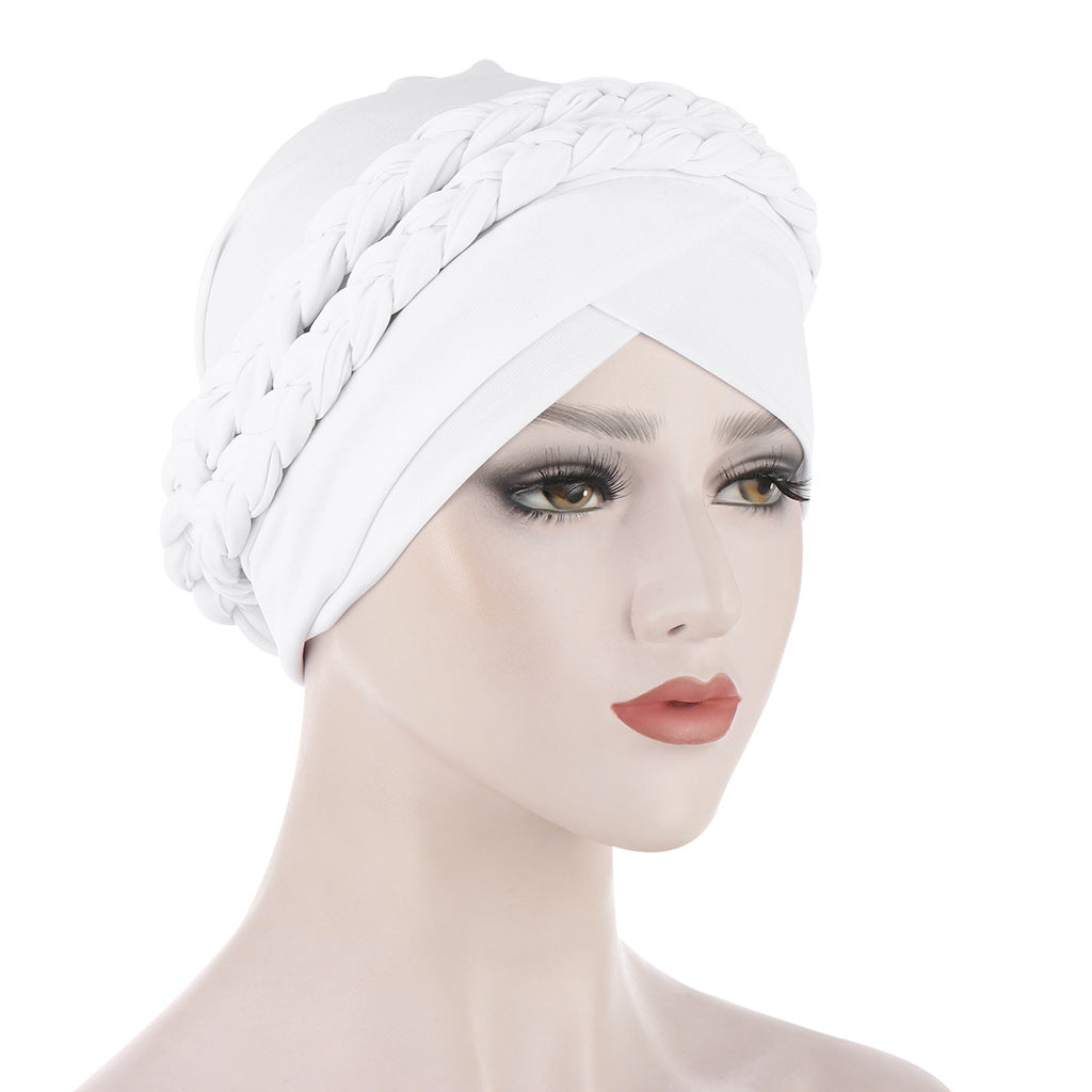 M04 fashion plain hijab turban hat