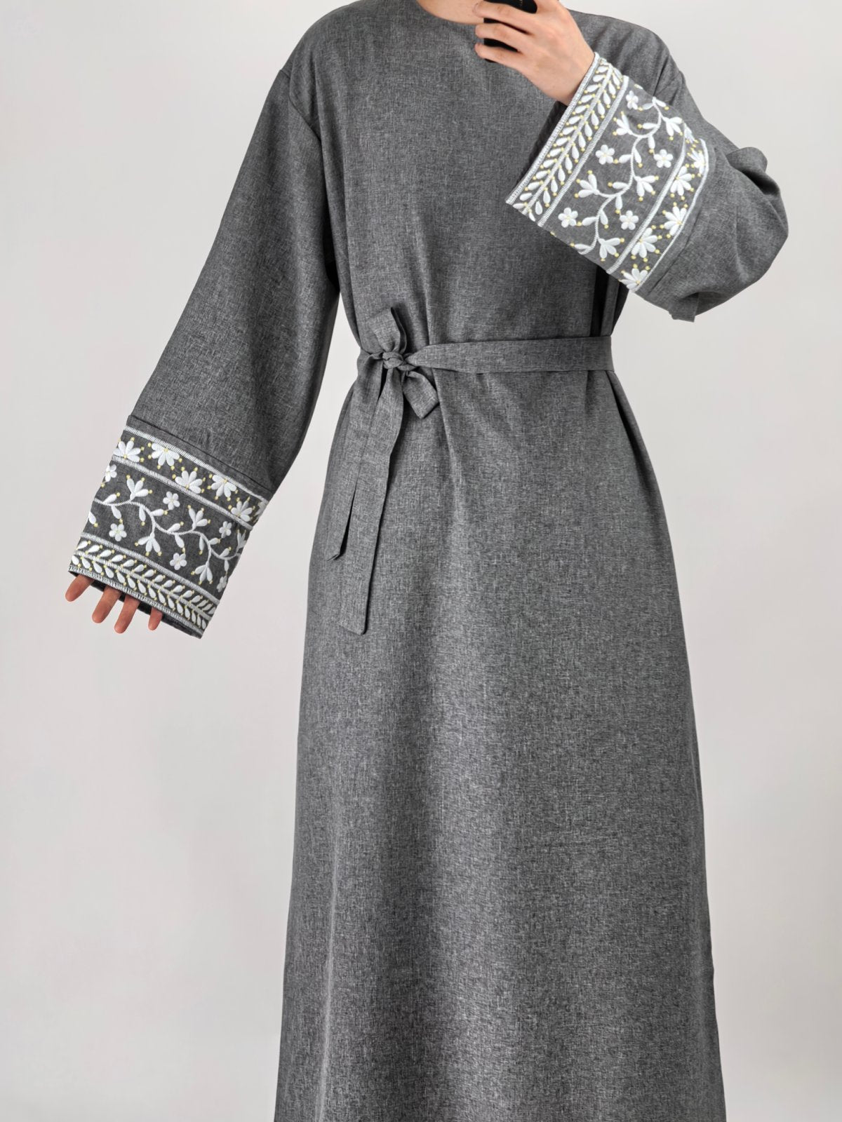 LR735 Vestido elegante bordado estilo turco de Dubái, Oriente Medio