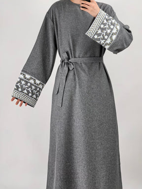 LR735 Vestido elegante bordado estilo turco de Dubái, Oriente Medio