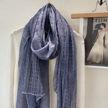 色 麻薄款 Plain Linen Lace Cotton Hijab - Color Option