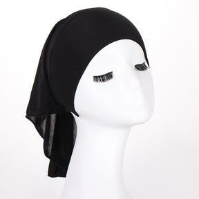 8046  Multi-colored crystal linen long-tail cap