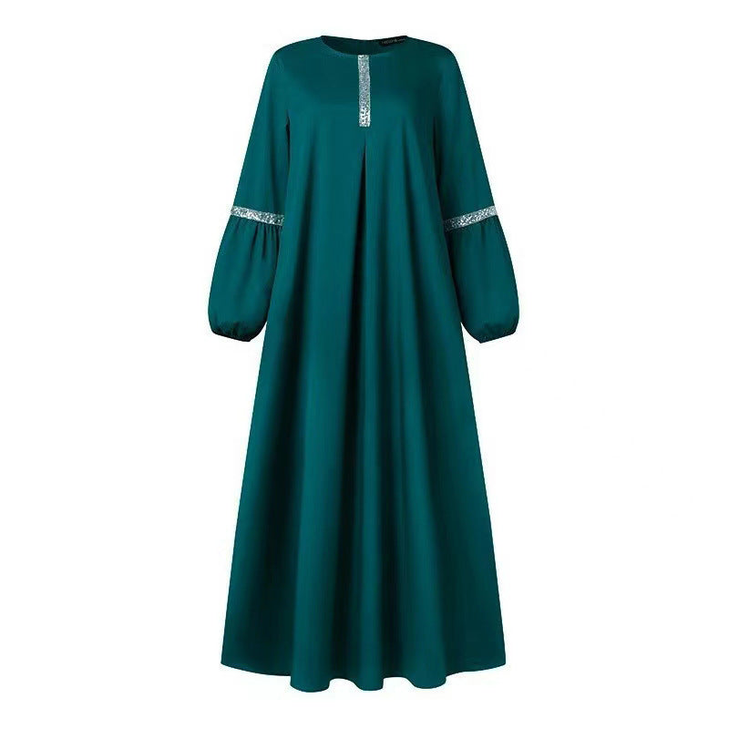 JR001  Sequin - fashionable sequin casual loose-fit long dress