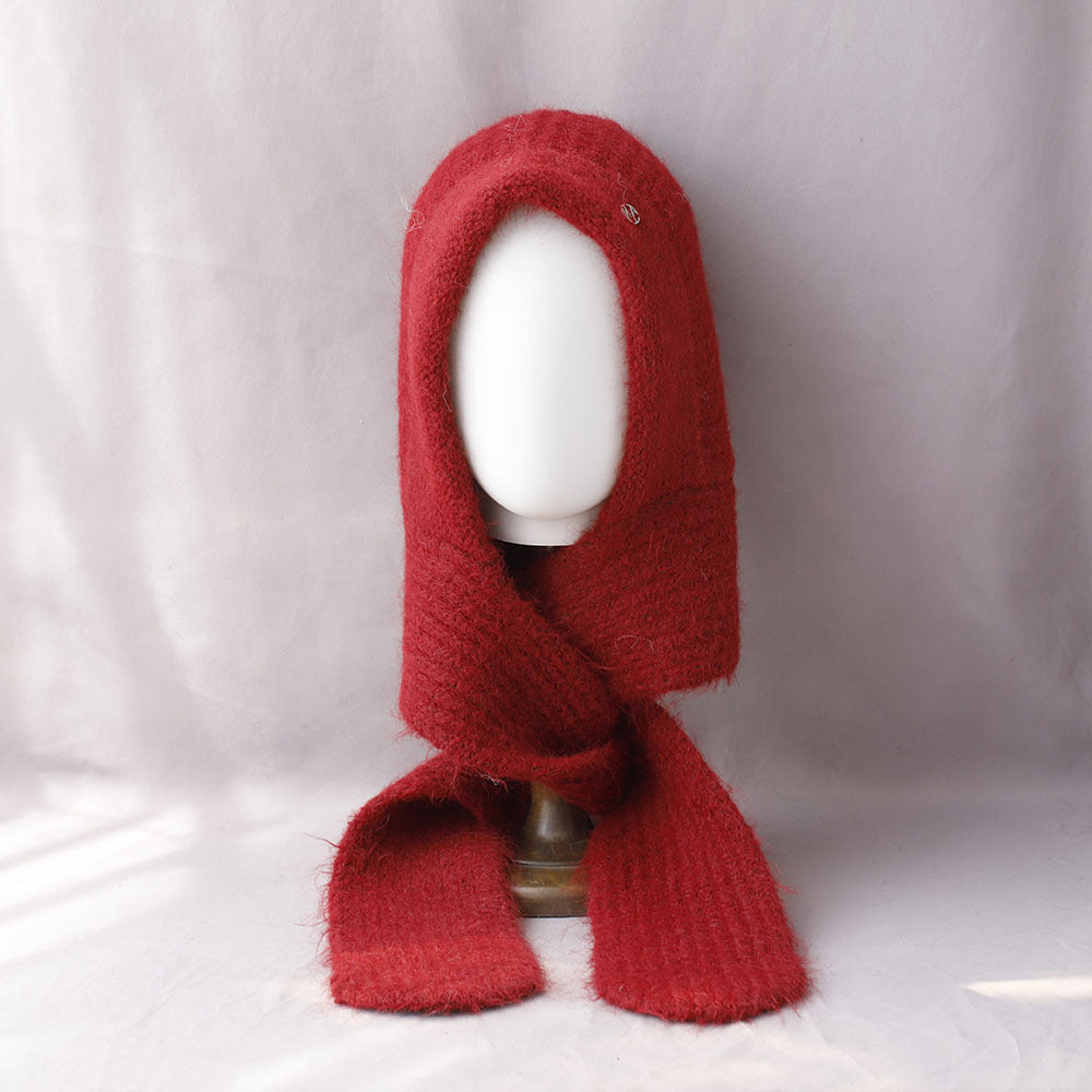 QD5-124  Fall Winter Thickened Faux Cashmere Hijab Cap