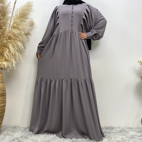 6633 pleated plian muslim abaya dress