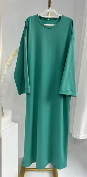 LR737 Solid color sweatshirt dress