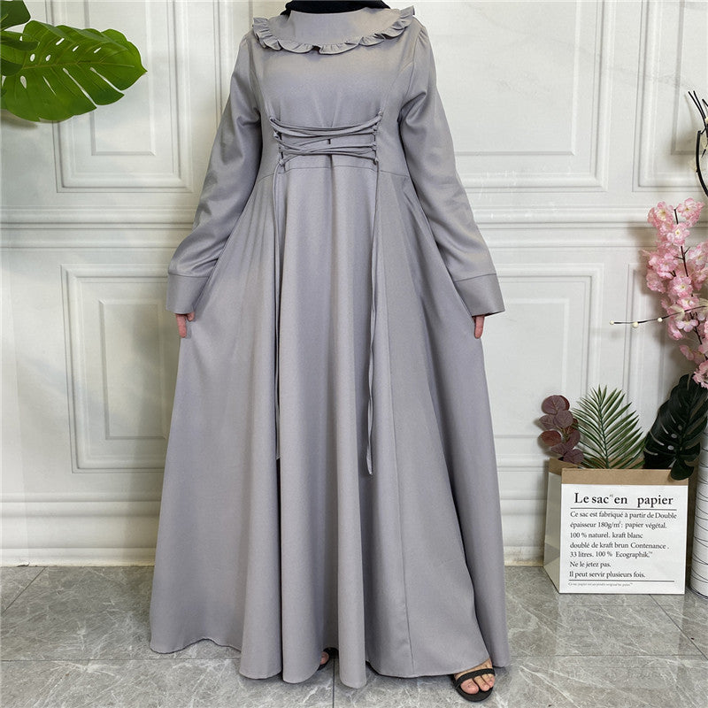 6430 Thick crepe dress muslim abaya dress