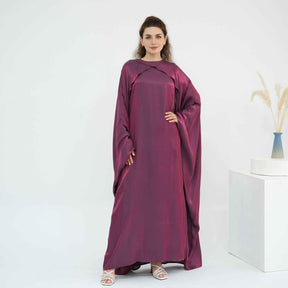 LR1028 Plain Beaded Elegant Abaya + Hijab