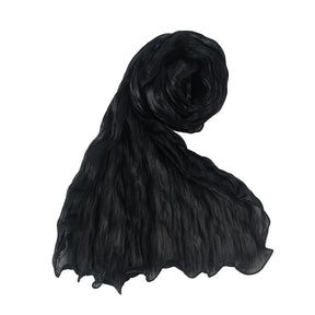WJ090  Plain breathable bright silk bubble crepe hijab