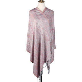 WJ046  Paisley Faux Cashmere Tassel Layering Scarf