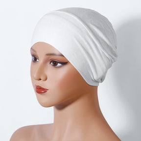 SG-01  Headscarf hat women's mercerized cotton base cap Muslim head cap can hide hair elastic cap high elastic  instant hijab    plain hijab