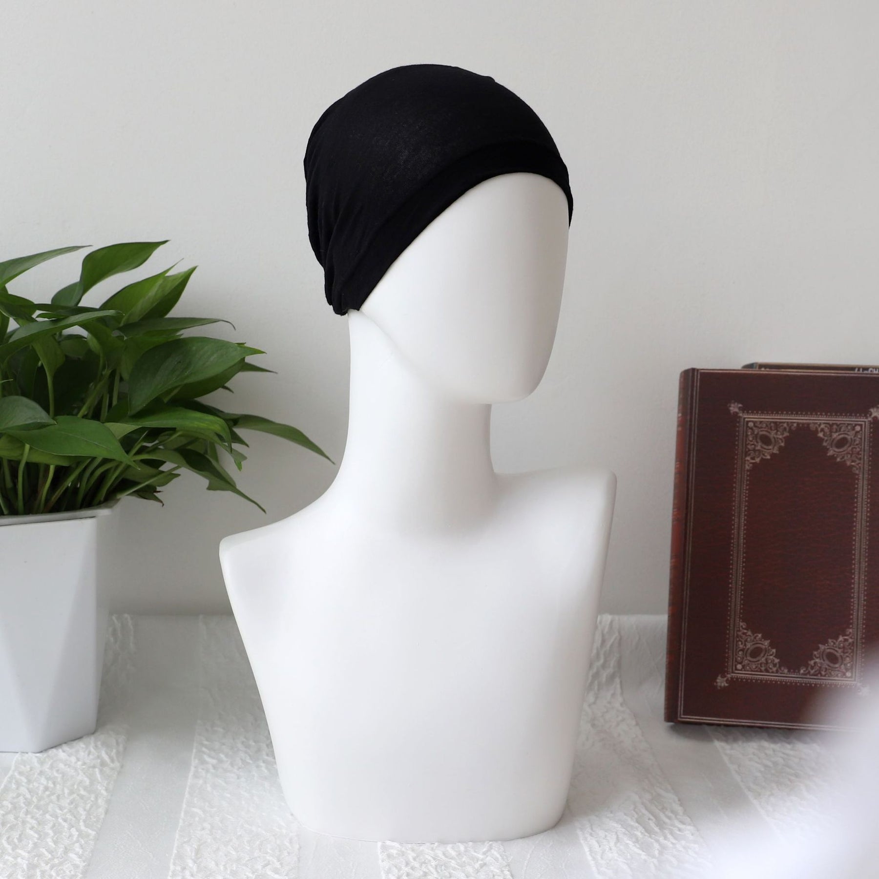 MA23-AB05   Solid color modal base cap headscarf