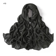 YZ322  Plain Washed-Dye Modal Crinkle Rolled-Edge Hijab