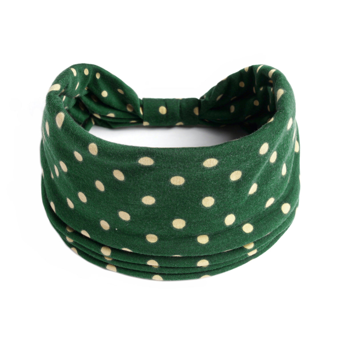 001  Fashion Polka Dot Wide-Band Polyester Headband