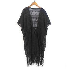 00056 Hollow lace shawl V-neck all-match tassel lace