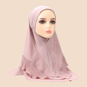 TD85-074  Crystal linen chiffon double-layer ruffled pullover headscarf comfortable and breathable spot wholesale