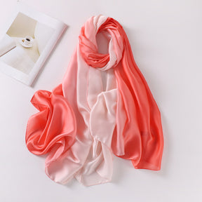 ZS016 gradient color Simulated silk hijab scarf