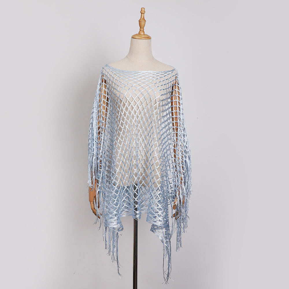 MSL340 Solid color mesh silk scarf shawl