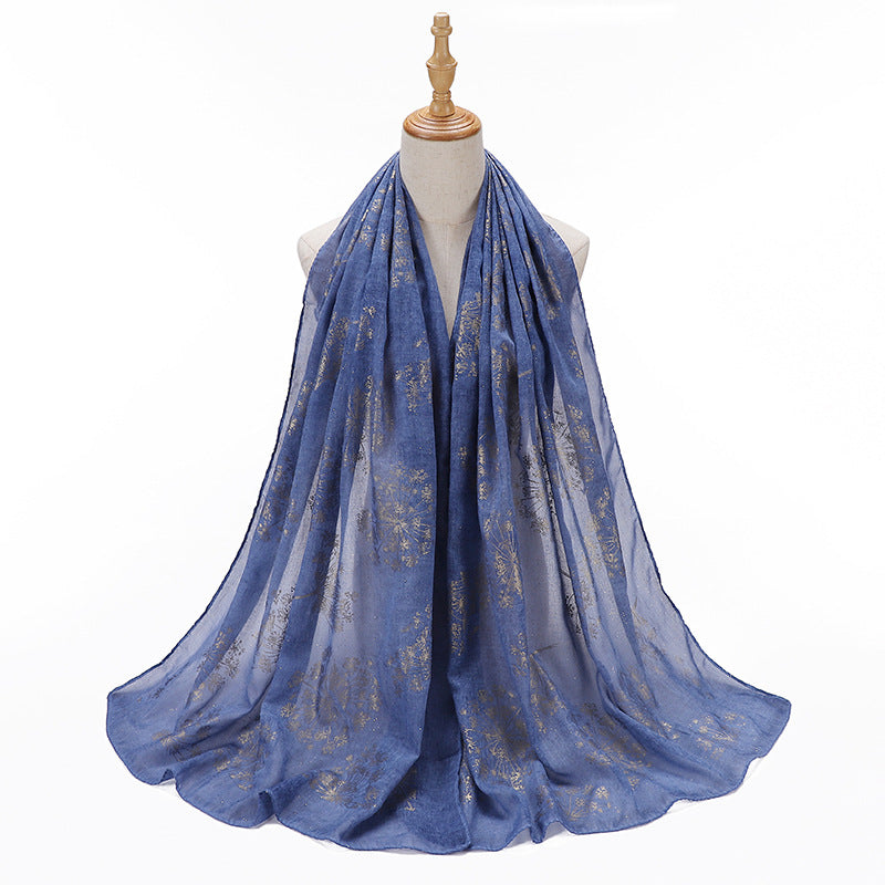 MSL189  Foil-stamped floral pattern women's hijab
