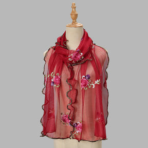 YSY559 Exquisite yarn embroidered scarf shawl