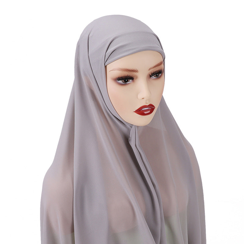 MSL002 chiffon instant hijab with modal undercap