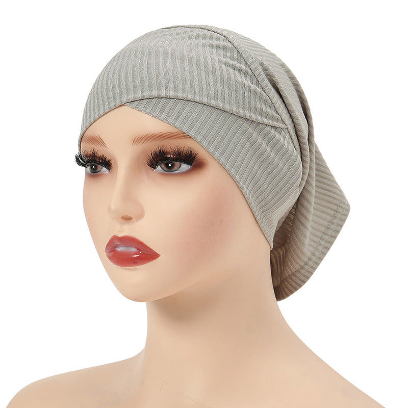 MSL028 Fashion bottom hat threaded cotton solid color headscarf