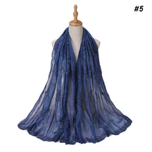 MSL231  Plain Polyester Embroidered Rhinestone Hijab