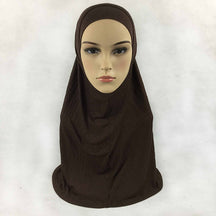 HY016  Plain Mercerized Cotton Jersey Instant Hijab + Jersey Cap Set
