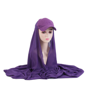 JM08  Sunscreen shawl headband new style pearl chiffon cap one-piece fashion shawl scarf