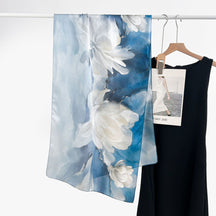 FSHHE  Elegant Versatile 100% Mulberry Silk Printed Scarf