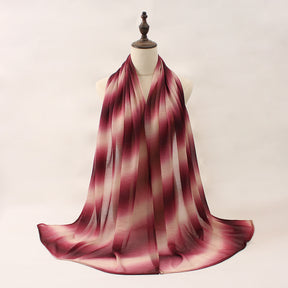 Z0A70006  Striped gradient pleated scarf - MOQ:2