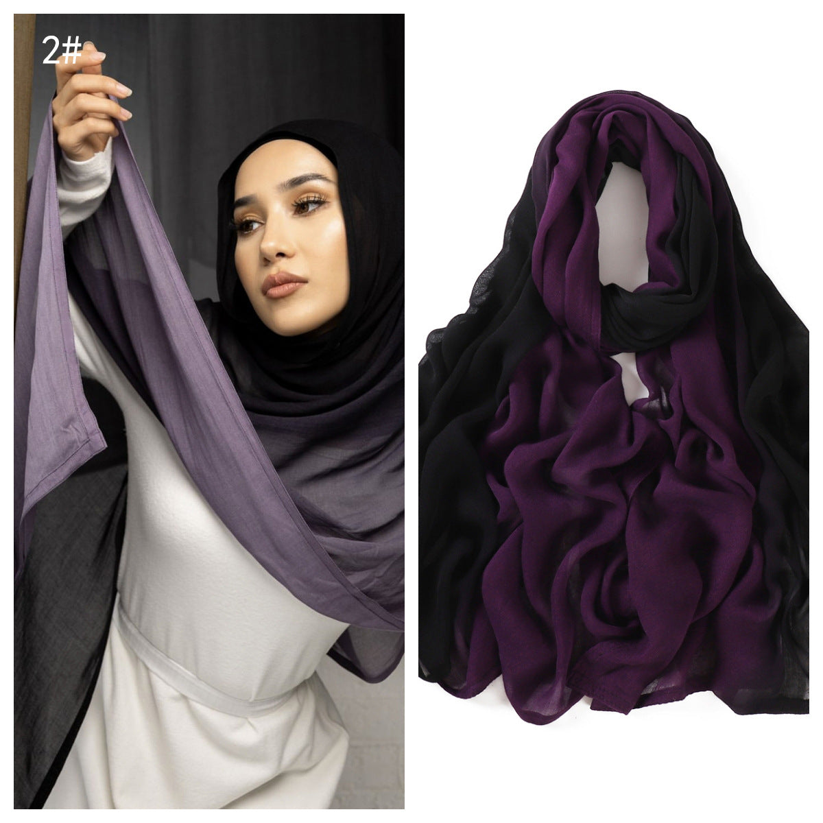 YZ233 High quality modal wide brim thin hand-painted gradient color shawl scarf