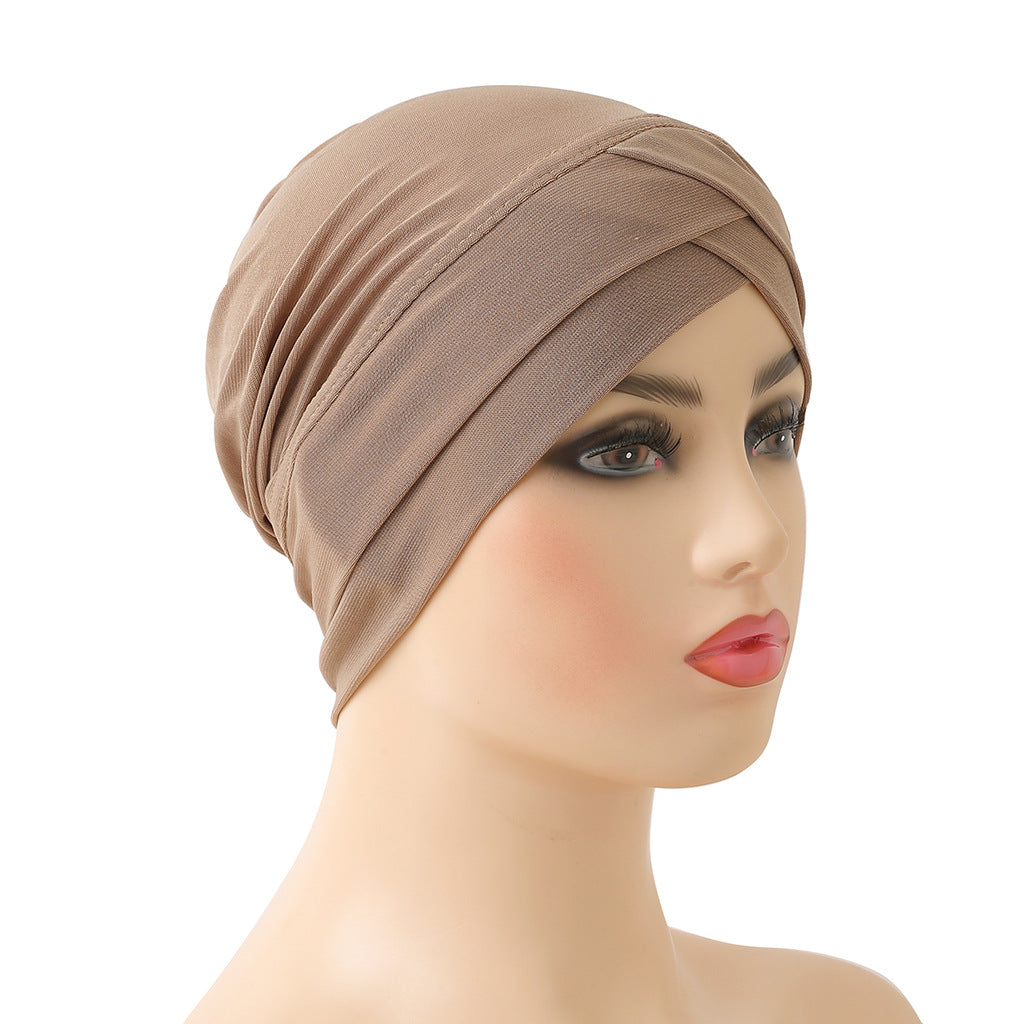 H117 plain hijab turban hat